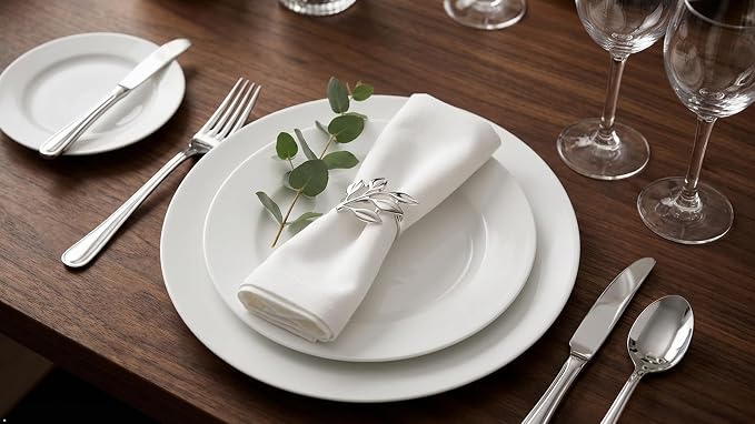 Set of 100 Leaf Napkin Rings Metal Silver Leaf Napkin Ring, Napkin Rings Bulk Dinner Banquet Serviette Decor, Dining Table Setting for Thanksgiving Christmas Halloween Holiday Wedding Party