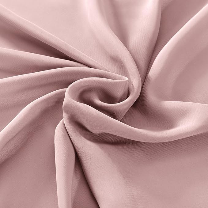 MLMC Dusty Rose Chiffon Fabric by The Yard Pre-Cut Sheer Chiffon Arch Fabric 10 Yards Airy Continuous Draping Panels 60 inch Wide for Wedding Backdrop Craft Ceiling Decor