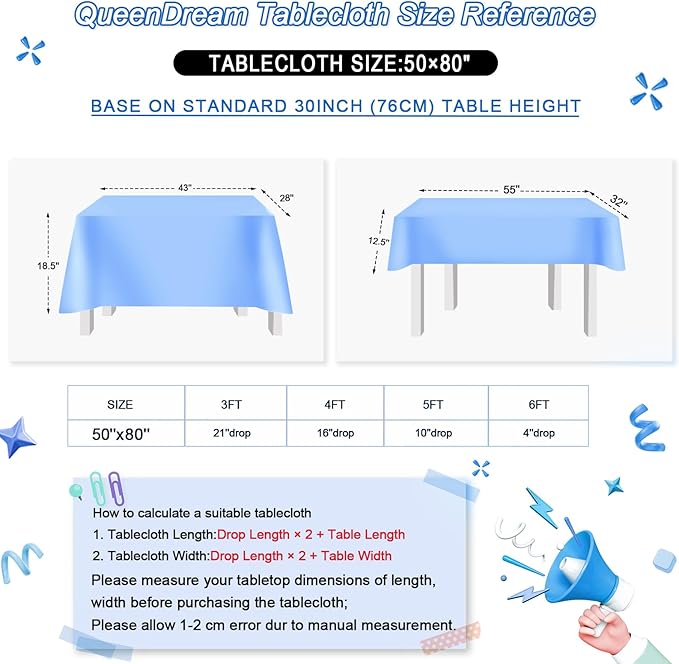 Tablelcoth Royal Blue Birthday Decorations- Sequin Tablecloth 50x80 Inch Square for Party Baby Shower Anniversaries Decorations