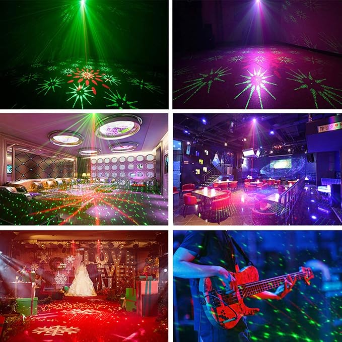 Party Lights Dj Disco Lights, Mini Strobe Stage Light Laser Lights Show Projector Lighting Accessories with Remote Control for Parties Bar Birthday Holiday Event Live Show Xmas Decorations Lights