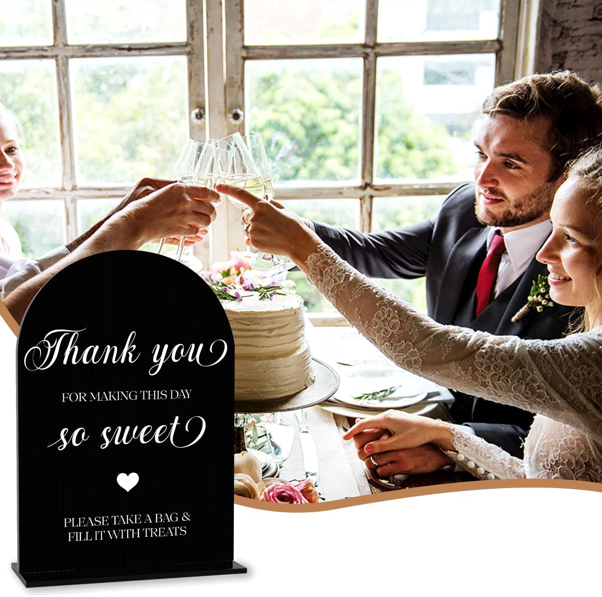 Black Candy Bar Sign, Dessert Table Sign, Wedding Engagement Bridal Shower Decor fo Ceremony Reception Party, Weddings Table Acrylic Sign