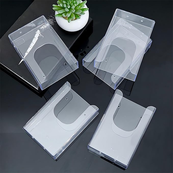 Blulu 20 Pack 4 x 6 Inches Acrylic Brochure Holder Wall Mount, Clear Flyer Holder Rack, Plastic Pamphlet Stand with Nails for Magazine, Booklet, Card, Bookmark Display, Home Office Church Supplies