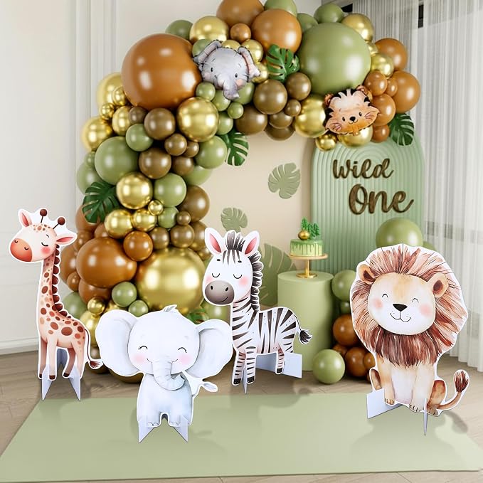 Gemscream 4 Pcs Large Jungle Vbs Animals Decorations 23.6 Inch Safari Birthday Decorations Jungle Animals Cutouts Backdrop Booth Props Party Supplies for Vbs Wildlife Theme Birthday Party Decor