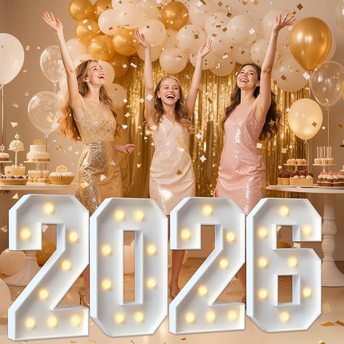Mixifox 3FT Marquee Numbers 26, Large Light Up Numbers for 26th Birthday Decorations, Graduation Decorations 2026 Big DIY Mosaic Number 26 Birthday Anniversary Party Backdrop Decor