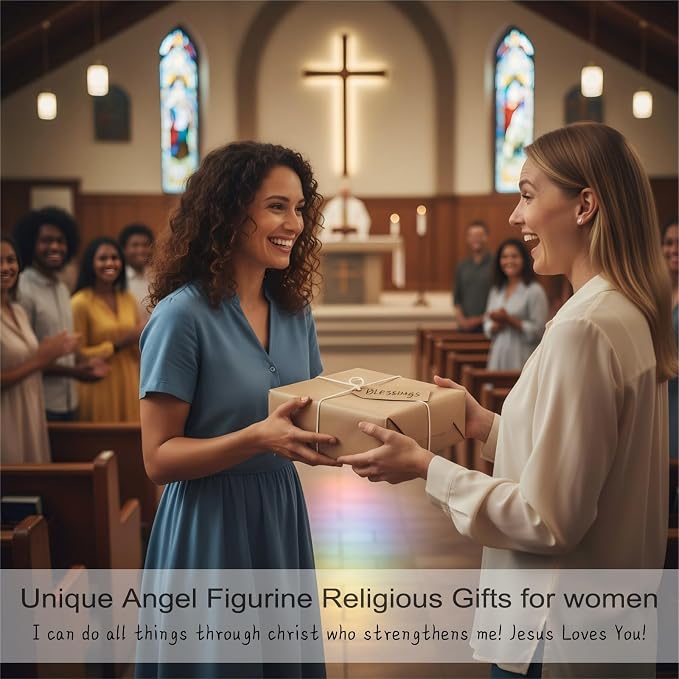 Kohehe Christian Gifts for Women,Gifts for Catholic Women,5.5'' Handmade Jesus Loves You Angel Figurine Gift for Woman,Inspirational Gifts for Mom Sister Grandma and Best Friend