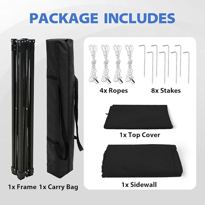 EAGLE PEAK 4x4 Pop Up Changing Tent, Flat Top Changing Room, Black | Portable, Privacy Tent, Pool Cabana, Dressing Room, Shower & Toilet Use, Opaque Fabric, Instant Setup, Photoshoots, Camping