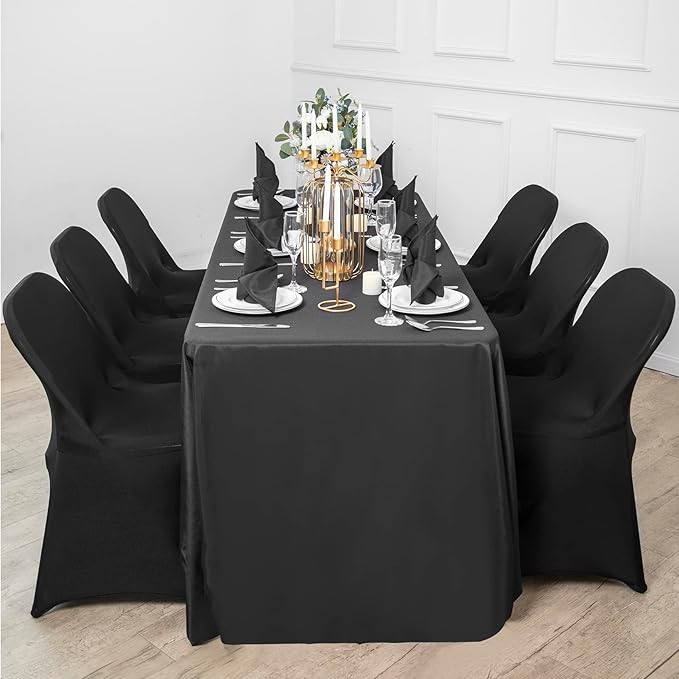 magalo 100 Pack Black Spandex Folding Waterproof Chair Cover, Stretch Chair Cover Protector for Wedding, Party, Dining Banquet and Other Special Events