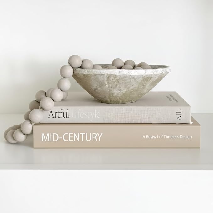 Aesthetic Decorative Books - Set of 2 Stylish Boxes Enhance Your Coffee Table, Bookshelf or Mantel Decor - Beautiful Fake/Faux Books for Modern Home Decoration, Photo Storage and as a Keepsake Box
