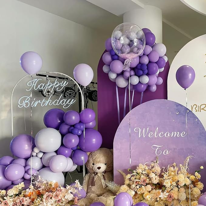 Dark Purple Balloons Different Sizes, 18 12 10 5 Inch Double Stuffed Royal Purple Balloons, Dark Purple Balloon Arch for Boho Party, Baby Shower, Birthday, Weddings (RoyalPurple)