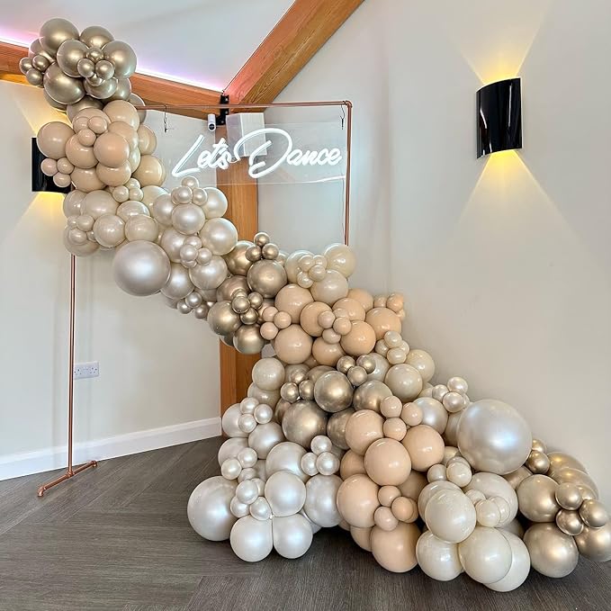 Pearl White Double Stuffed Balloons Different Size 115Pcs 5/10/12/18" White Pearl Ivory Balloons Garland kit for Wedding Birde to be Engagement Bridal Shower Birthday Baby Shower Party