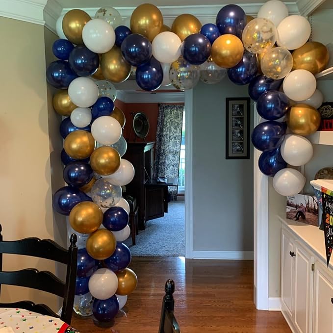 Navy Blue Balloons, Pearl Navy Balloon Garland Arch Different Sizes in 18 12 10 5 Inch Dark Blue Balloons for Birthday Graduation Anniversary Father's Day New Year Party Supplies Decorations