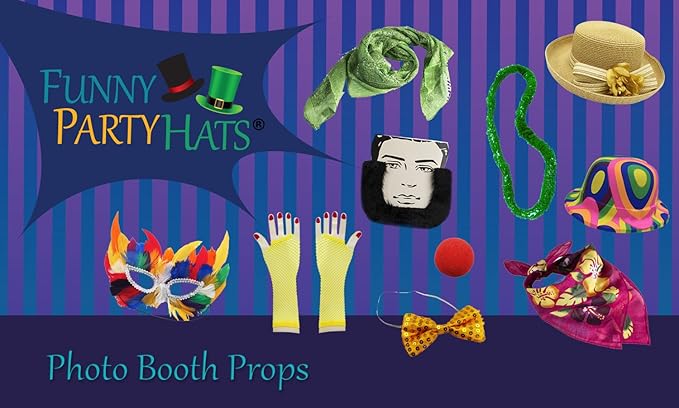 Funny Party Hats Photo Booth Props - for Parties - Assorted Kit (18 Pc Adult Props)