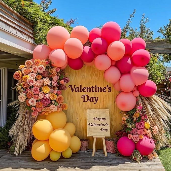 Yellow Pink Balloon Garland Double Stuffed Light Baby Pink Peach Balloons Different Sizes Pastel Coral Balloon Arch Kit for Birthday Baby Shower Wedding Love Wildflower Spring Party Decorations