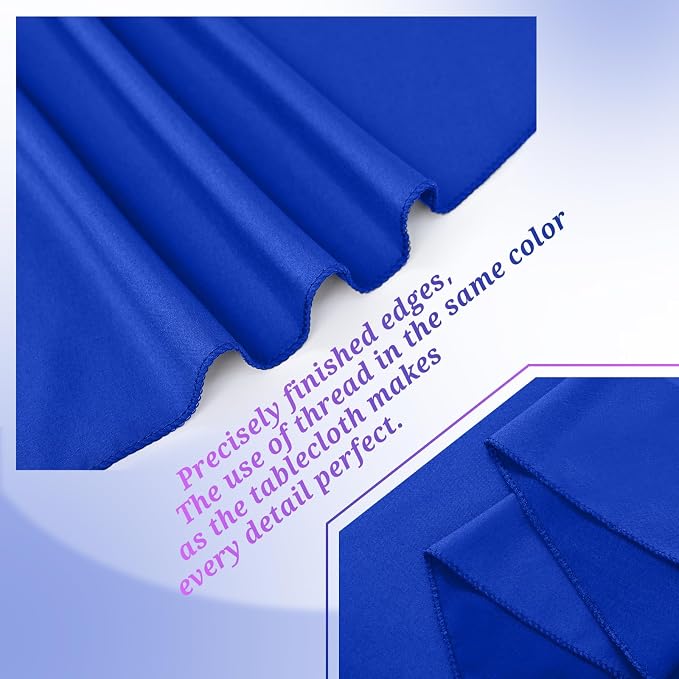 Teruntrue 12 Packs Royal Blue Round Tablecloths 90 inch Round Table Cloth, Washable Polyester Fabric for Wedding Parties Banquet Holiday Dinner Table Decorative, Royal Blue