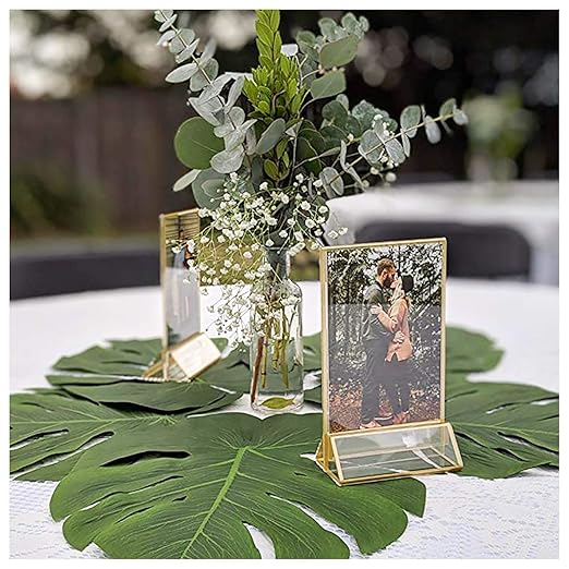 NIUBEE 25Pack 4 x 6 Gold Table Number Holder Clear Frames Sign Holder, Acrylic Double Sided Table Number Stands for Wedding Events