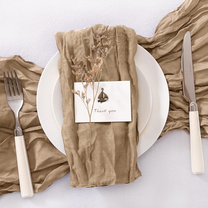 50 Pack Nude Cheesecloth Napkins Cloth Washable Spring Summer Cloth Napkins Set of 50 Bulk 21x21 Inches for Wedding Baby Bridal Shower Birthday Dinner Party Table Decor