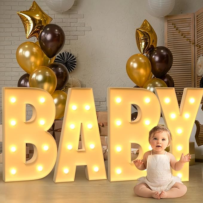 Marquee Letters 3 Feet Tall Large Light Up Letters L Happy Birthday Decorations Marry Me Engagement Party Decor Yellow Light Birthday Decorations Balloon Arch Kit Foam Sign L