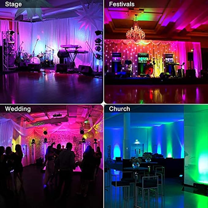 U`King LED Par Lights DJ Stage Light Corded RGB 36 LED with Sound Activated Control DJ Uplighting for Wedding Party Club Christmas Stage Lighting (2 Packs)