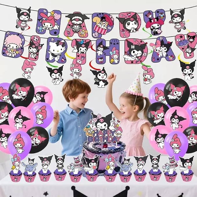41Pack Kuromis Party Supplies Kit Set Include Banner ,Cake Topper ,Balloons for Kuromis Party Decorations