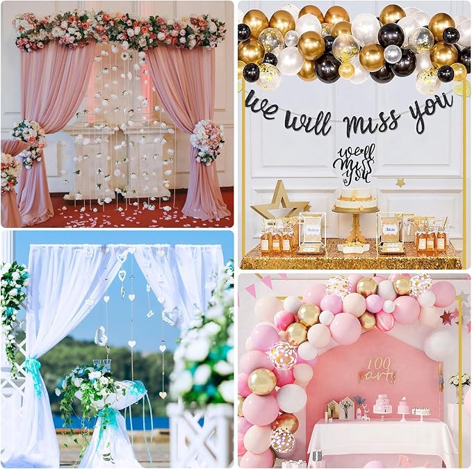 Wedding Arch Backdrop Stand Square 8 x 8 FT Wedding Arches for Ceremony Metal Balloon Arch Frame for Wedding Birthday Party Garden Arbor Anniversary Event Baby Shower Photo Booth Background Decoration
