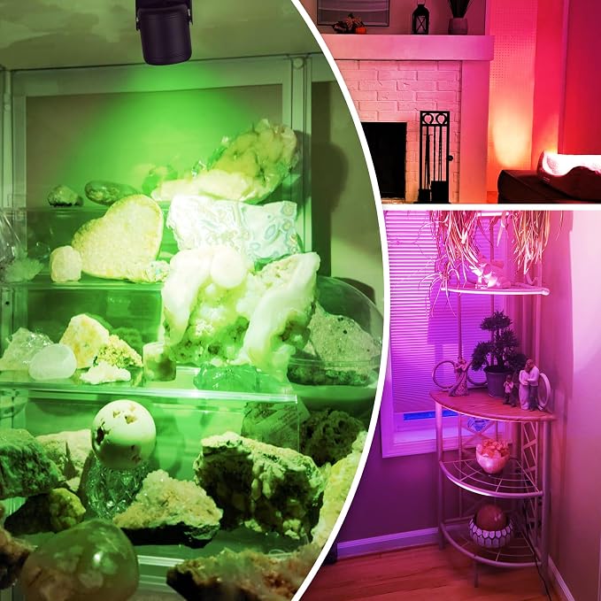URTOM RGBW Christmas Spot Lights Indoor 6W Up Lights Indoor with Remote Control 16 Color Changing Uplighting Indoor 120V LED Spotlight Indoor Dimmable Uplights Indoor for Parties Plant Decor, 2 Pack