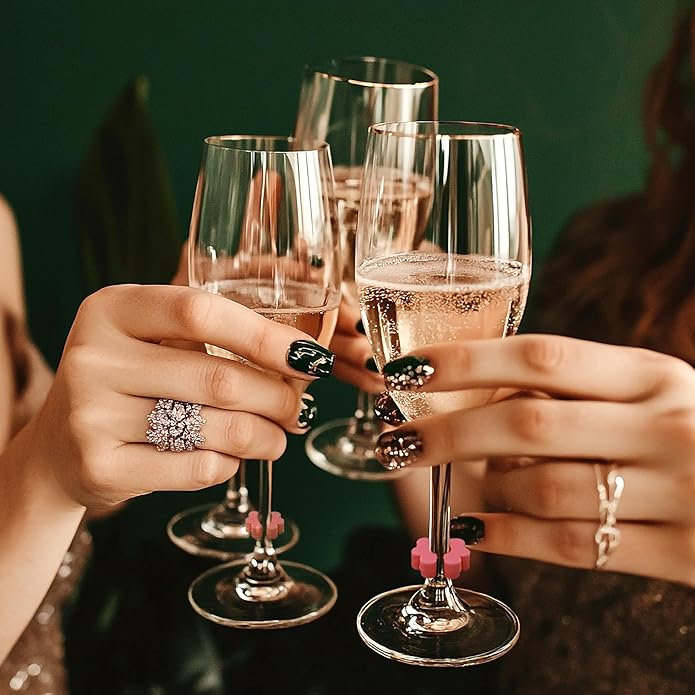24-Pack Wine Glass Markers – Drink Markers & Glass Tags for Cocktail, Champagne, and Bottle Identification – Perfect for Bar Parties, Events, or Home Use