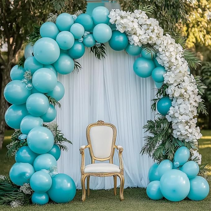 108Pcs Teal Double Stuffed Balloons Different Size, 18/12/10/5 inch Turquiose Balloons Garland Arch kit for Birthday Baby Shower Dolphin Mermaid Engagement Anniverasry Party Decoration