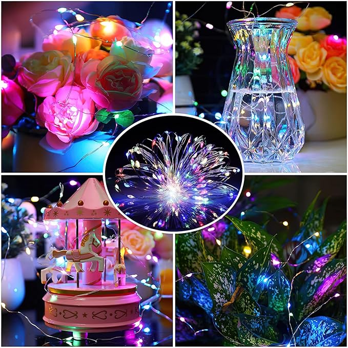 ZGWJ 6 Pack Fairy Lights Battery Operated with Remote, 7ft 20LED Mini Fairy String Lights with Timer 8 Modes Waterproof for Halloween Christmas Tree DIY, Parties, Bedroom Decorations Multicolored