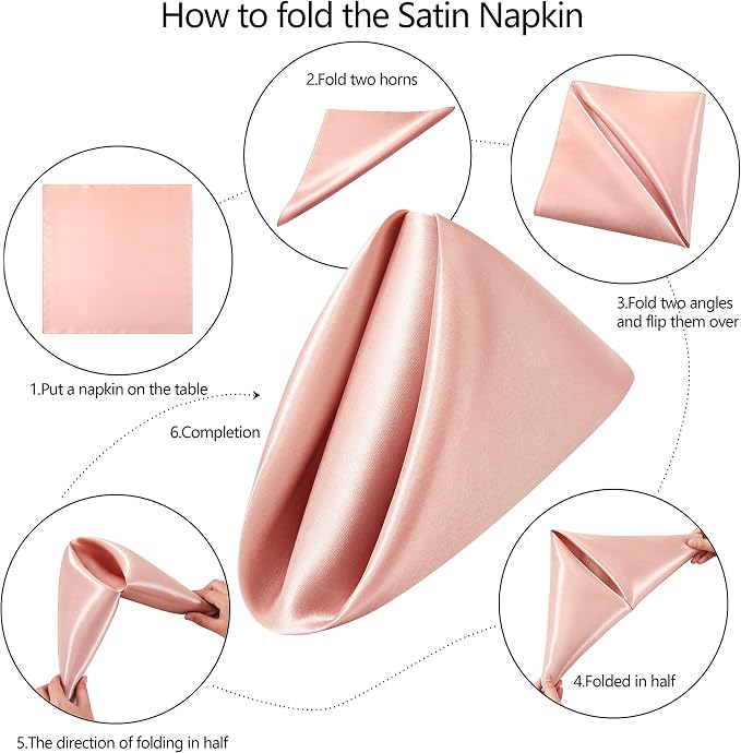 100 Pack Square Satin Dinner Napkins, 20x20 Inches Silky Soft Smooth Table Cloth Napkins for Restaurant Weddings Banquet Party Decoration, Rose Gold