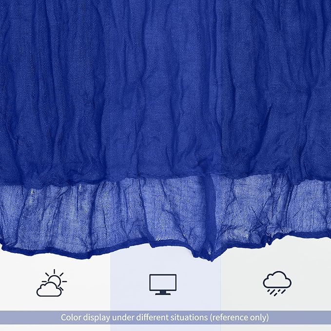 12 Pack Royal Blue Table Runners 10Ft Cheesecloth Table Runner Rustic Gauze Table Runner Romantic Long Sheer Fabric Cheese Cloth Table Runners for Wedding Party Bridal Baby Shower