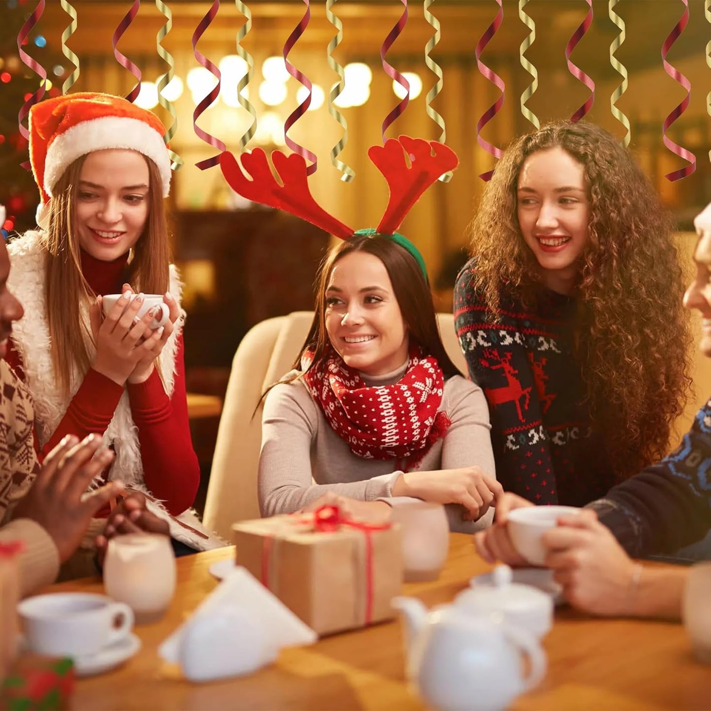 BEISHIDA Red and Gold Curling Ribbons Balloon String Ribbons - 2 Pack 100 Yards for Gift Warppping Birthday Christmas Party Decorations