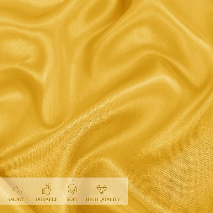 12 Pack 120 Inch Round Tablecloth, Gold Satin Fabric Table Cloth for Round Tables, Wrinkle Resistant Washable TableCover Bright Silk Table Clothes for Wedding Party Dining Tables Banquet