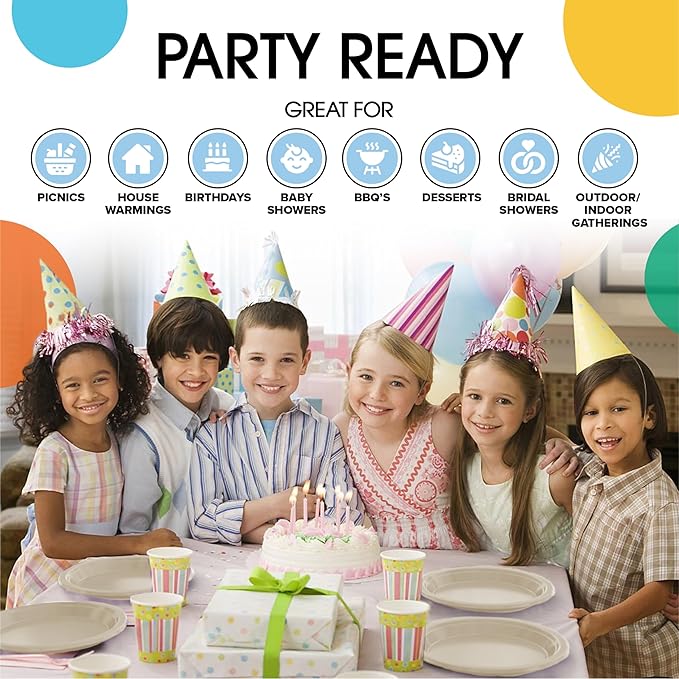 Exquisite Party Solids Light Blue Plastic Plates For Party Supplies 7" Light Blue Disposable Plates Heavy Duty 50 Pcs Plastic Dinnerware Sets Heavy Duty 350 GSM Disposable Dinnerware Set