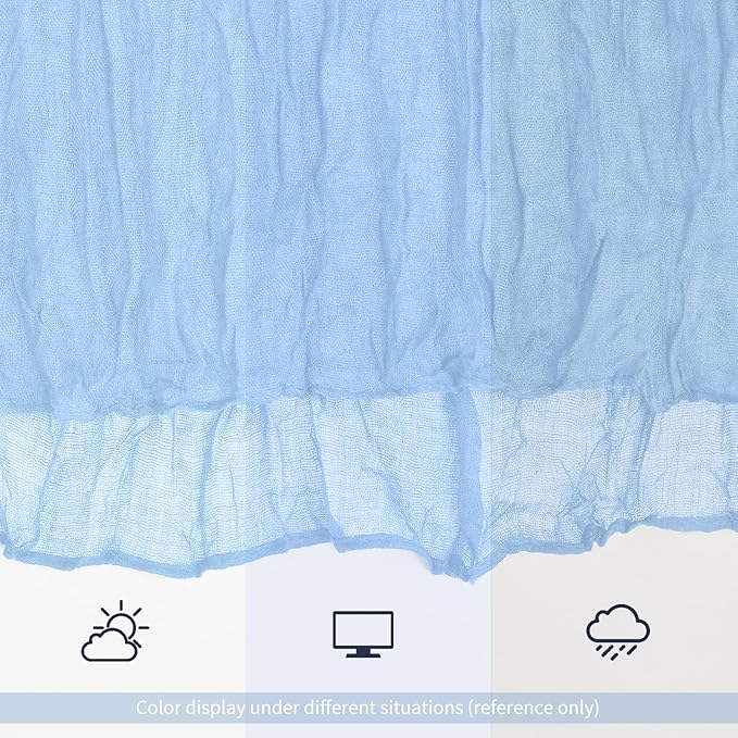 12 Pack Light Blue Table Runner 10Ft Cheesecloth Table Runner Rustic Gauze Table Runners Romantic Long Sheer Fabric Cheese Cloth Table Runners for Wedding Party Bridal Baby Shower