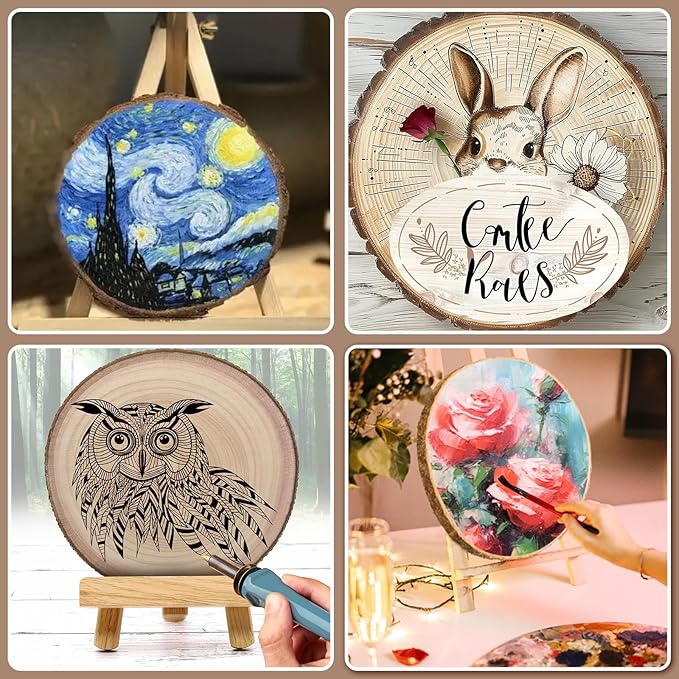 Wood Slices for Centerpieces,Large Wood Slices Natural Paulownia Wood Rounds Natural Wood Slices,Wood Slabs for Weddings Centerpieces Decor and DIY Painting Crafts(10-11 inch 10 Pcs)