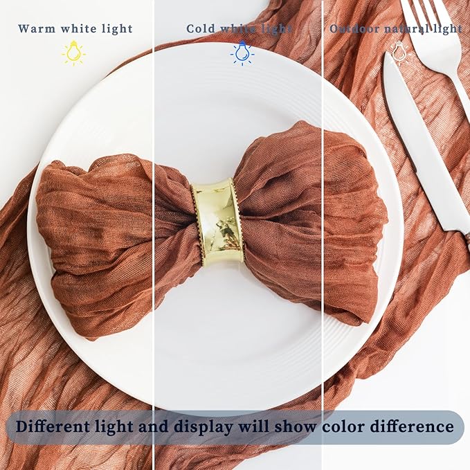 100 Pack Terracotta Cheesecloth Napkins 21x21 Inches Terracotta Cloth Napkins Washable Set of 100 Dinner Table Napkins for Wedding Bridal Baby Shower Rustic Boho Cotton Gauze Summer Party Table Decor
