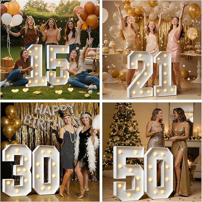 3FT Marquee Numbers 16, Large Light Up Numbers for Sweet 16th Birthday Decorations Big DIY Mosaic Number 16 Birthday Party Backdrop for Anniversary Decor Pre-Cut Foam Board Kit
