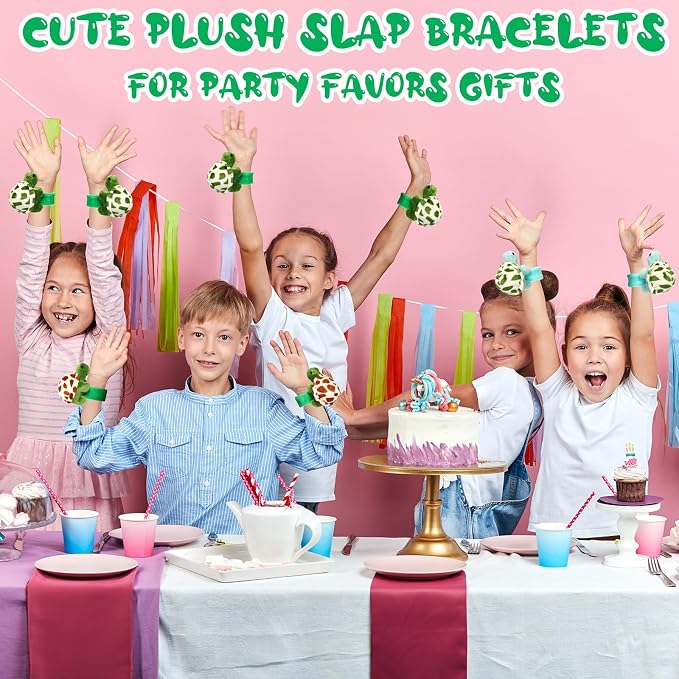 Lenwen 8 Pcs Stuffed Turtle Animals Slap Bracelets for Kids 8.66 Inch Back to School Plush Animal Bracelets Adopt a Turtle Party Favors Wrist Slap Snap Band Toy for Boys Girls Birthday Gifts