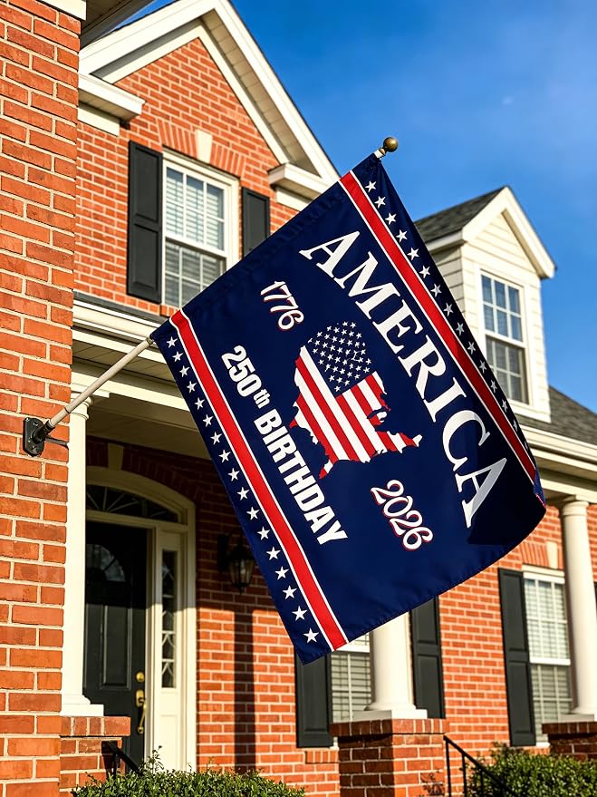 250 Anniversary USA Flag - 3x5 Ft Double Sided 3 Layers Patriotic Flags - 4th of July Decorations Independence Day American 250th Anniversary Flag for Indoor Outdoor Decoration