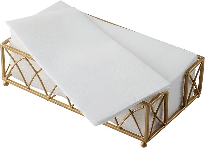 BloominGoods Disposable Bathroom Paper Napkins | 300-Pack 8" x 17" Single-Use Linen-Feel Guest Towels, Made In USA | Cloth-Like Hand Tissue Paper, White (MEDIUM SIZE - Pack of 300)