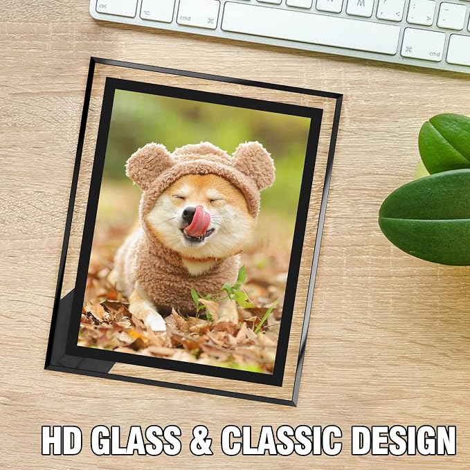 HIKWADERY 8x10 Picture Frames Black - Set of 2, HD Real Glass 8 by 10 Photo Frame for Tabletop Display, Wedding Birthday Mothers Day Gifts (8 x 10, Black)