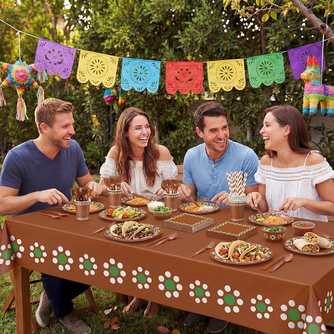 Vesici 452 Pcs Cielito Lindo Party Decoration Platos De Barro Mexicanos Mexican Plates Fiesta Tablecloth Talavera Paper Napkins Clay Cups Tableware Set for Cinco De Mayo Baby Shower Wedding, Serve 50