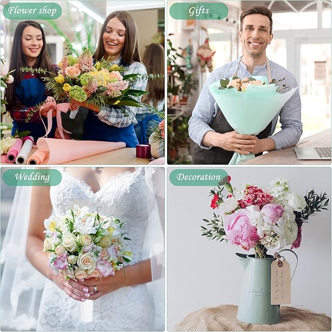Geiserailie Wedding Bouquet Holder Bridal Bouquet Holders for Artificial Flowers Foam Bouquet Holder Handle for Weddings Flower Arrangement Gardening Supplies (6 Pieces)
