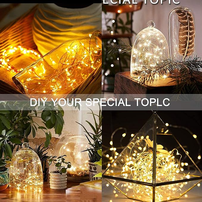YITING 24 Pack 30 Led Valentine's day Fairy Lights Battery Operated 10.2 FT (3m) Copper Wire LED Mini String Lights Waterproof Warm White Firefly Lights for Wedding Party DIY Jars Gifts Decoration