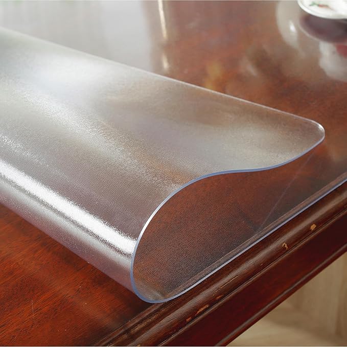 Frosted Clear Table Protector 16 x 54 Inch, 2mm Thick Plastic Table Cover, Waterproof PVC Clear Table Cover Protector, Desk Protector Mat, Writing Desk Pad for Desktop, Coffee & Dining Room Table