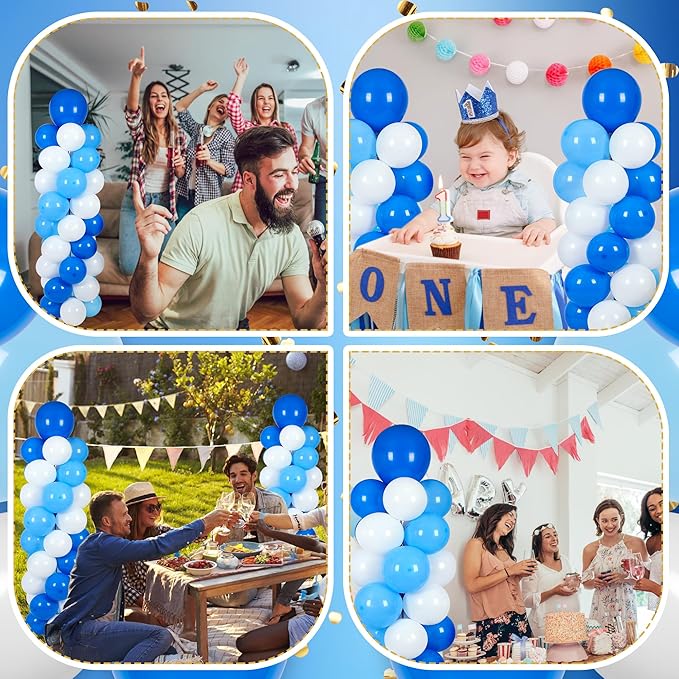 Balloon Column Stand with 102 Balloons, Balloon Column Kit Set of 2, Metal Balloon Tower Stand with Base for Floor, Height Adjustable from 1.57 to 7 Ft, For Party Decorations