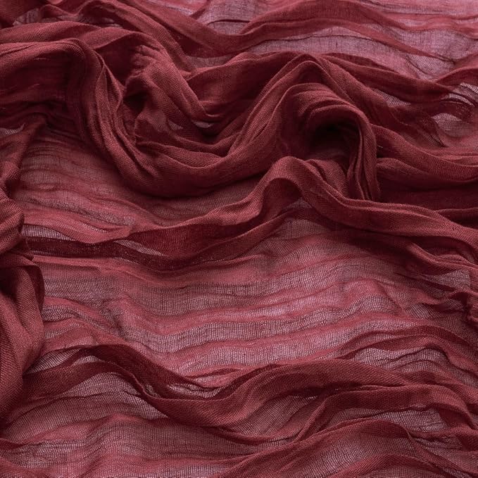 DeZerlor 12 Pack Burgundy Red Cheesecloth Napkins Spring Cloth Napkins Set of 12 Burgundy Dinner Napkins Bulk 21x21 Inches for Wedding Bridal Shower Baby Shower Parties