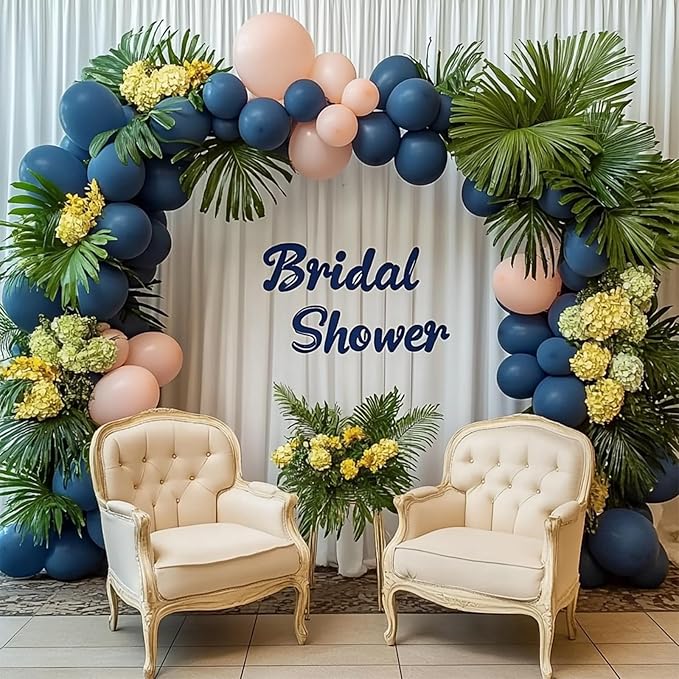 108Pcs Dusty Blue Double Stuffed Balloons Different Size, 18/12/10/5 inch Dark Slate Blue Balloons Garland Arch kit for Baby Shower Boy Birthday Bridal Gender Reveal Party Decoration
