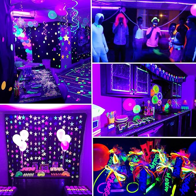 TigQiang Black Light Strip, 20ft/6M Flexible LED Black Light with kit, 360 lamp Beads, 12V LED Light, Non-Waterproof for Indoor Fluorescent Dance Party, Stage, Birthday, Wedding, Dark Party