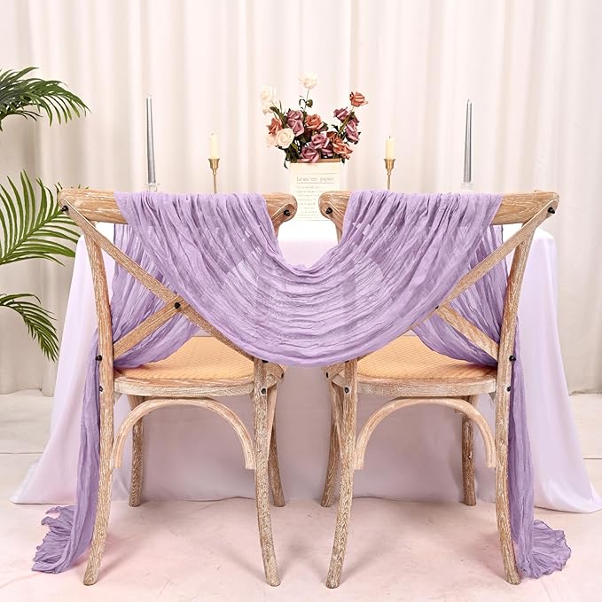 25 Pack Lavender Cheesecloth Table Runner 17 x 108 Inch Fall Thanksgiving Boho Rustic Farmhouse Gauze Cheese Cloth Runner for Wedding Party Baby Shower Home Decor Holiday Decorations